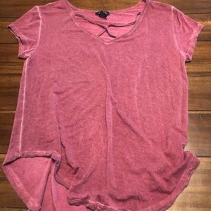 maroon short sleeve shirt